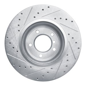 BMW Z4 Brake Rotor (1) - Front Right - R1 Concepts - Drilled & Slotted - Silver - `09-`16